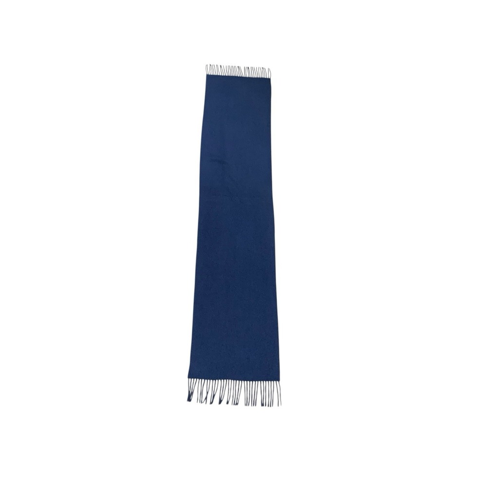Vintage‎ Bullock & Jones Wool Scarf Blue Made in Scotland Fringe
